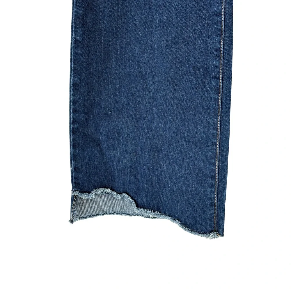 Nine West Kick‎ Flare Jeans Blue Raw Stepped Hem 18
